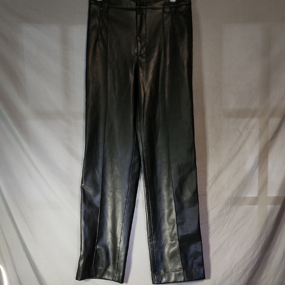 Zara Black Leather Trousers - Picture 1 of 11